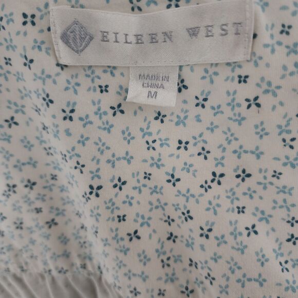 Lot of 2 Eileen West Womens Cotton Long Nightgowns Pink Blue Floral Size M - Picture 15 of 16